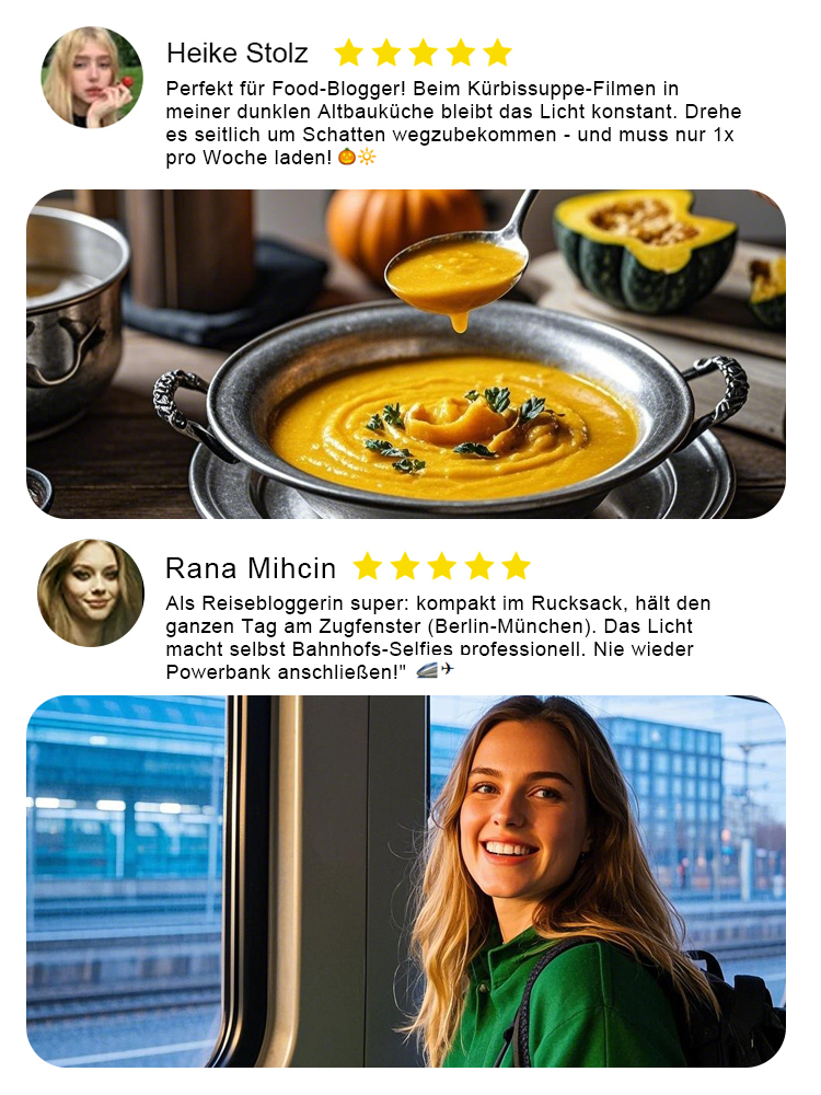 Mit einer langen Akkulaufzeit von 120 Tagen sorgt das Beauty-Fülllicht dafür, dass Sie immer gut aussehen