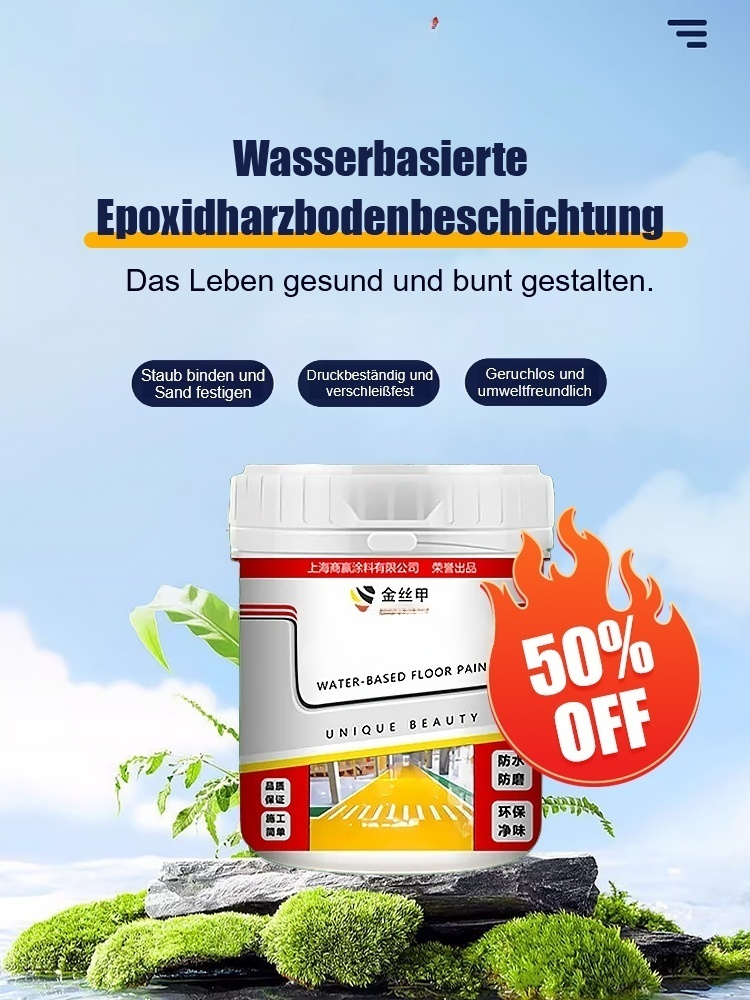 [✨️Ein Eimer reicht für 80 Quadratmeter] Die neue Bodenfarbe, die aus den USA importiert, in China hergestellt und getestet und mit dem deutschen Blauen Engel zertifiziert wurde, verfügt über wasserdichte und schmutzabweisende Eigenschaften, eine hervorra