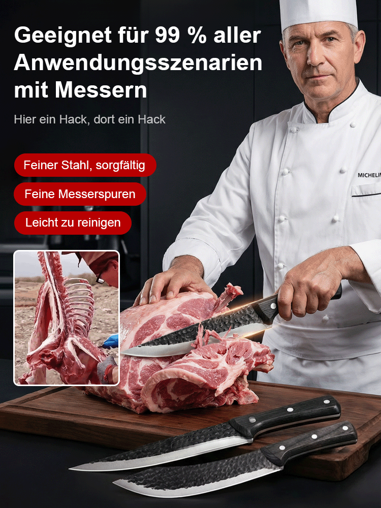[Handgeschmiedet von einem Meisterhandwerker in Solingen] Auch nach 10.000 Schnitten noch scharf.