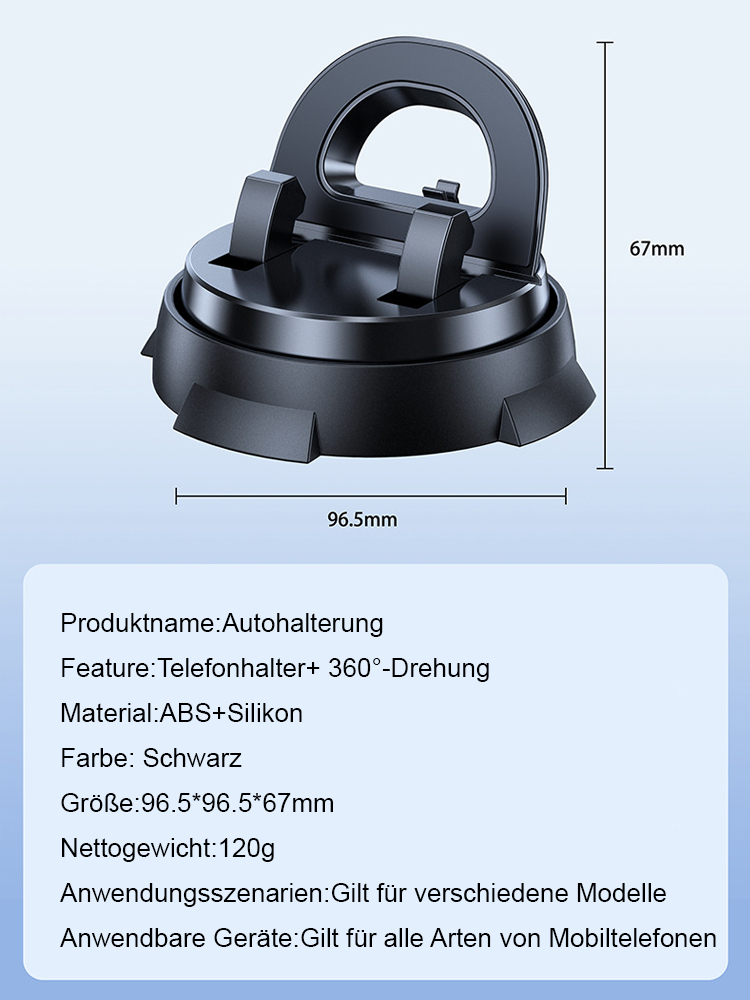 【AI Smart Sensing】Multifunktions-Handyhalterung, 360° frei drehbar, kann fest auf jeder Oberfläche befestigt werden, wackelt nicht, auch wenn plötzlich gebremst wird, passend für alle Modelle