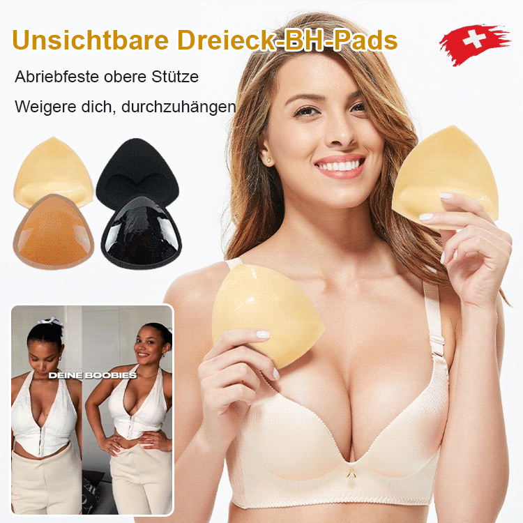 Dreieckiges, doppelseitiges, selbstklebendes, nahtloses Silikon-Brustpolster