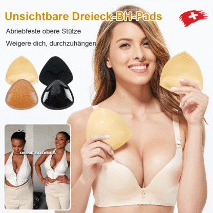 Dreieckiges, doppelseitiges, selbstklebendes, nahtloses Silikon-Brustpolster