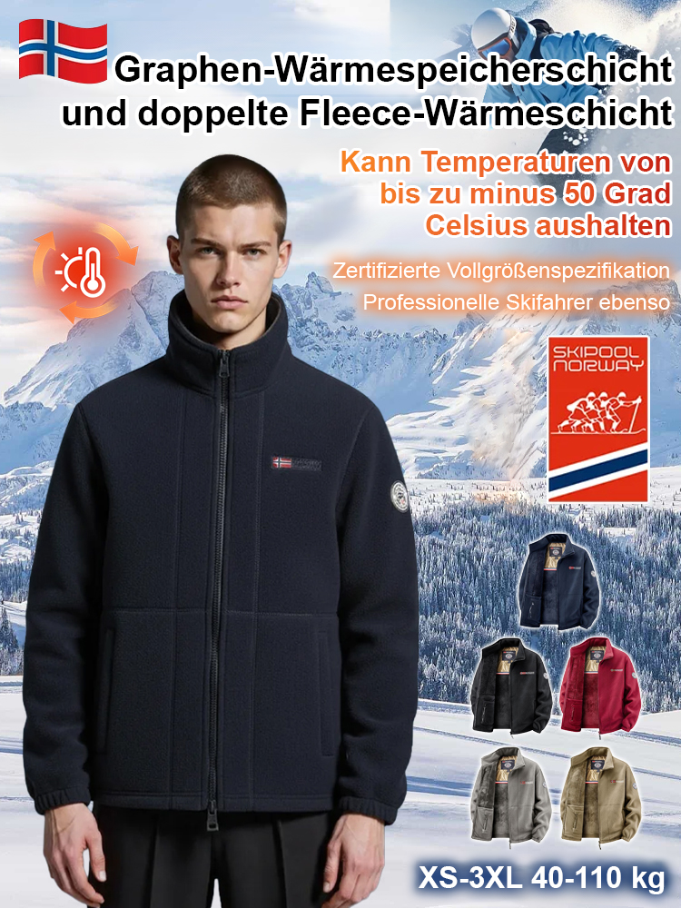 Extra warme, doppellagige Fleecejacke gegen Kälte