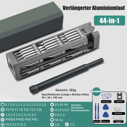 【Kauf beinhaltet 8-teiliges Werkzeugset】44-in-1 Präzisions-Schraubendreher-Set