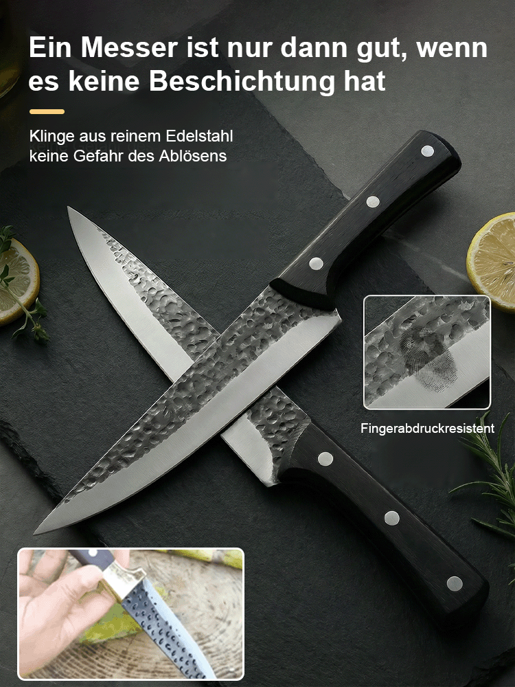 [Handgeschmiedet von einem Meisterhandwerker in Solingen] Auch nach 10.000 Schnitten noch scharf.