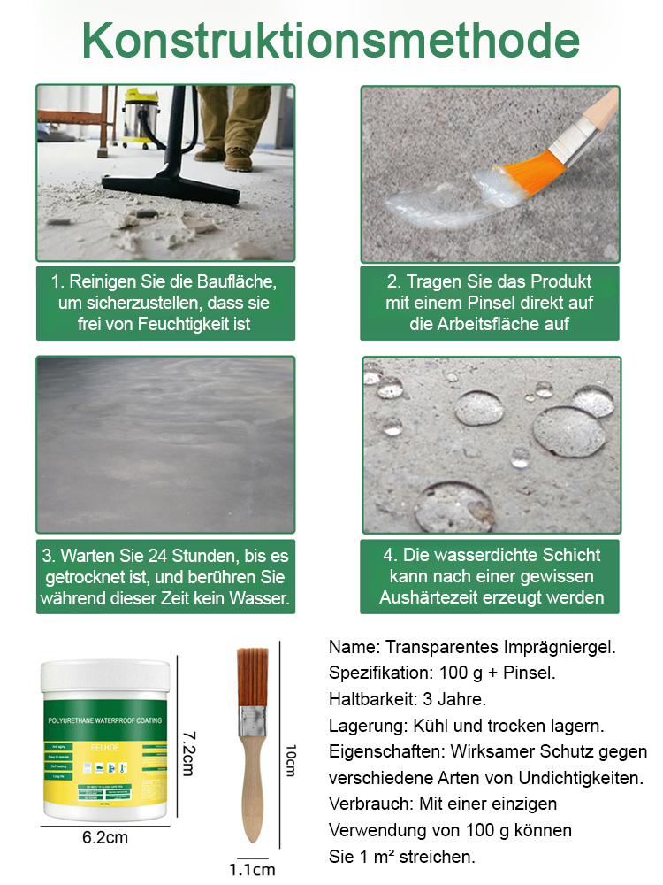 Dieser von der NASA entwickelte transparente, wasserfeste Kleber wird für Raumfahrzeuge verwendet. Er ist ungiftig, geruchlos und formaldehydfrei. Er kann am Tag der Konstruktion verwendet werden und ist 20 Jahre lang garantiert dicht.