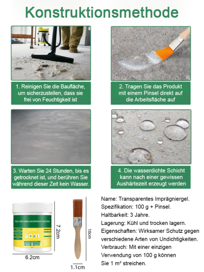Dieser von der NASA entwickelte transparente, wasserfeste Kleber wird für Raumfahrzeuge verwendet. Er ist ungiftig, geruchlos und formaldehydfrei. Er kann am Tag der Konstruktion verwendet werden und ist 20 Jahre lang garantiert dicht.
