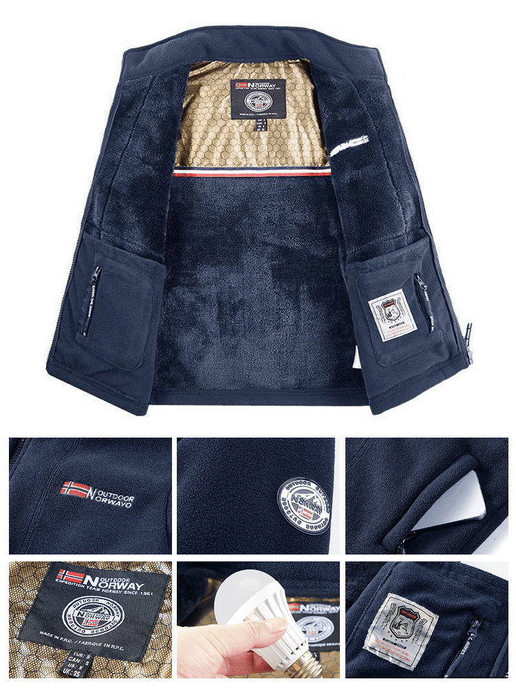  Extra warme, doppellagige Fleecejacke gegen Kälte