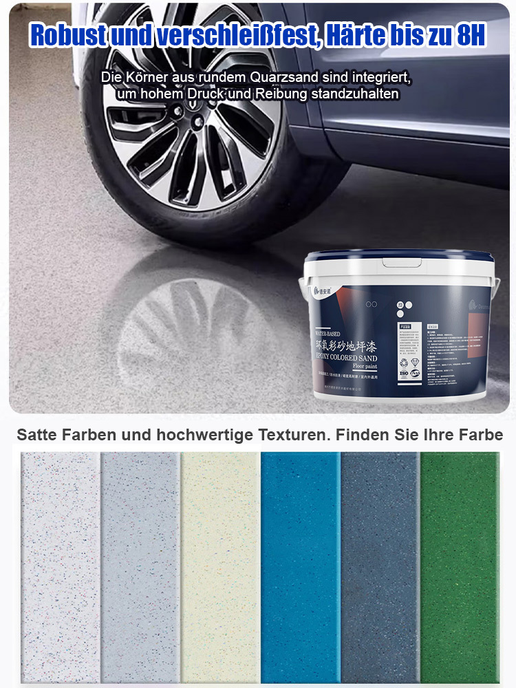 Epoxy colored sand floor paint❤️Anti-slip, mildew-proof, with a durability of more than 15 years
