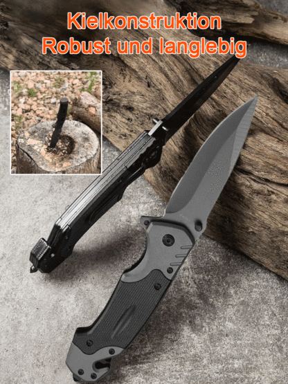 Jedes Messer wird in einer hochqualifizierten Werkstatt in Solingen handgefertigt und bleibt auch nach dem Spalten von 1000 Stücken Hartholz scharf.