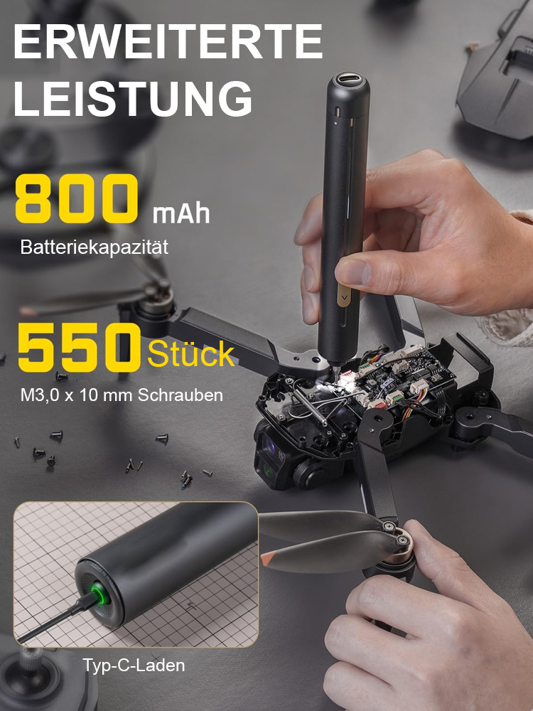 32 Arten von Bohrern für verschiedene Haushaltsgeräte und elektronische Geräte, mit eingebautem Lithium-Akku und integriertem Aufbewahrungskoffer, damit nichts verloren geht. 🔩🔧📦