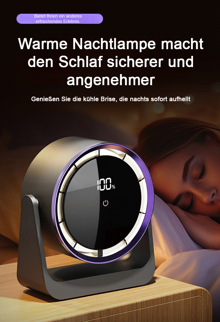Es ist so kühl wie eine Klimaanlage, kann mit einer einzigen Ladung 48 Stunden lang ununterbrochen verwendet werden und die Windgeschwindigkeit lässt sich in 100 Stufen einstellen.