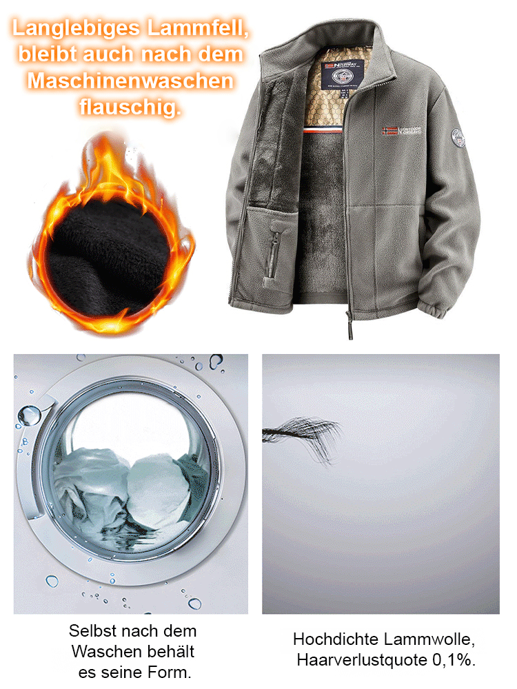  Extra warme, doppellagige Fleecejacke gegen Kälte