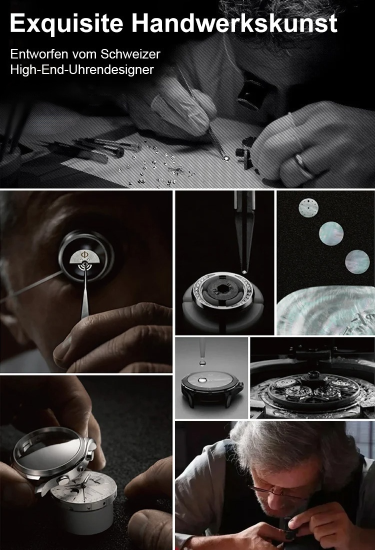 "Hochwertiges Schweizer Uhrwerk und Saphirglas-Mechanikuhr, ein Symbol männlicher Eleganz. Frauen werden begeistert auf Sie zukommen. ⌚💎✨"