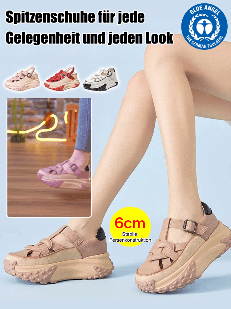 Hochwertige, modische Sandalen, die die Körpergröße erhöhen, weiche und bequeme Sohlen, Obermaterial aus italienischem Kalbsleder, rutschfest und langlebig