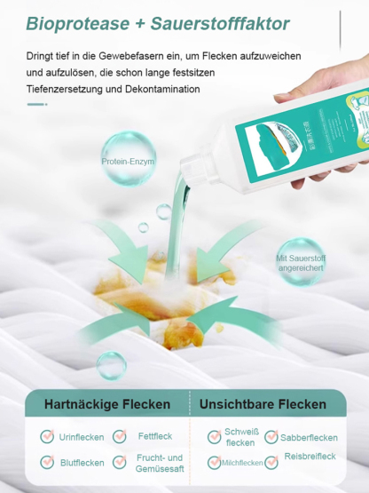 In nur 30 Sekunden werden 99,9% der hartnäckigen Flecken entfernt, ohne die Hände zu verletzen oder Kleidung zu beschädigen. 🧼✨