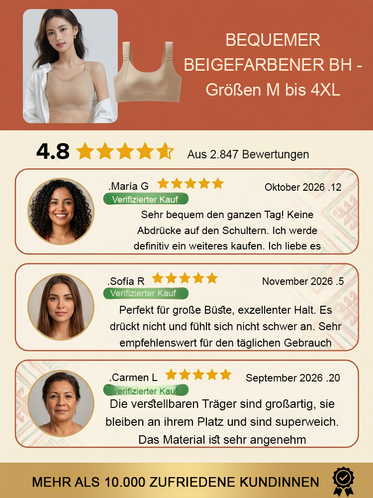 Verstellbarer Minimizer-BH für große Brüste: Stark formend & Herabhängen stoppen