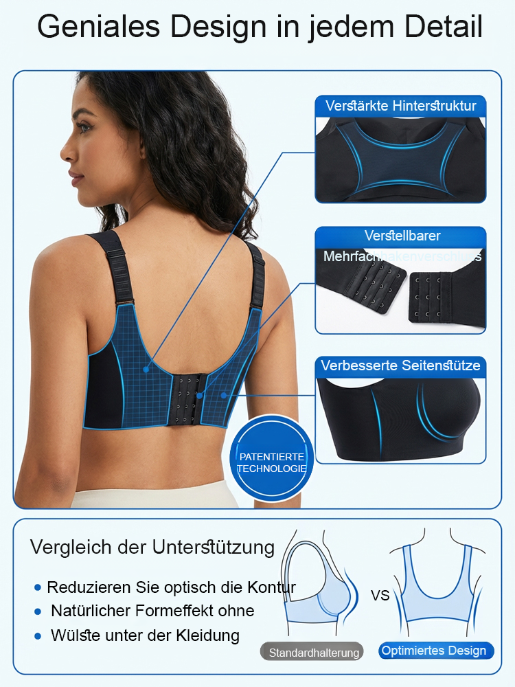 Verstellbarer Minimizer-BH für große Brüste: Stark formend & Herabhängen stoppen