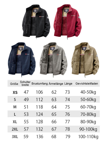  Extra warme, doppellagige Fleecejacke gegen Kälte