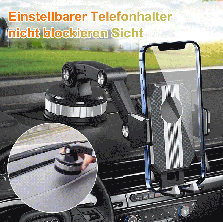 Der Handyhalter mit Saugnapf kann 10 kg tragen, ohne herunterzufallen, und lässt sich frei um 360 Grad drehen, sodass Sie nicht nach unten schauen müssen, um die Navigation zu überprüfen, was das Fahren sicherer macht