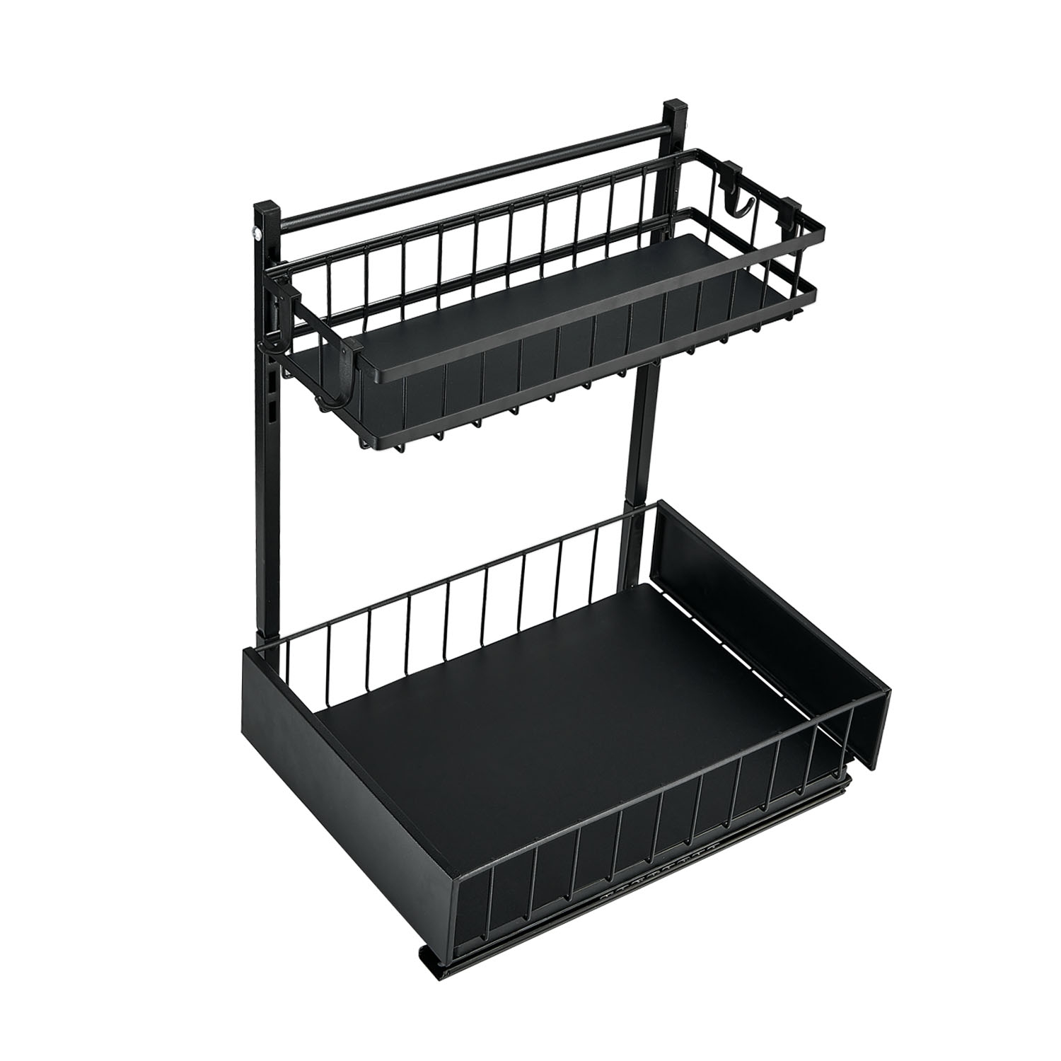 Black sink storage rack