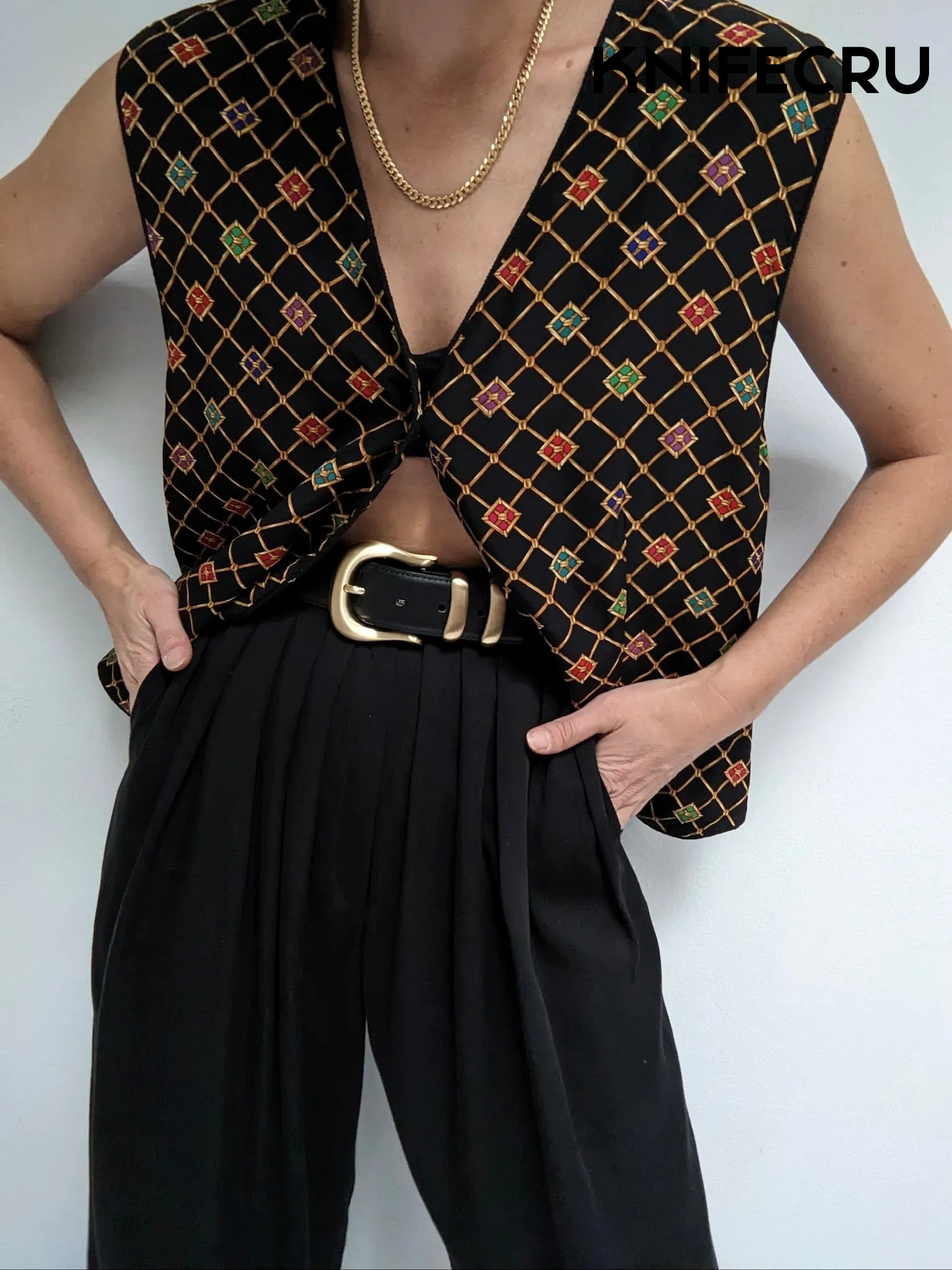 SEAMORCC® Vintage Printed Silk Vest