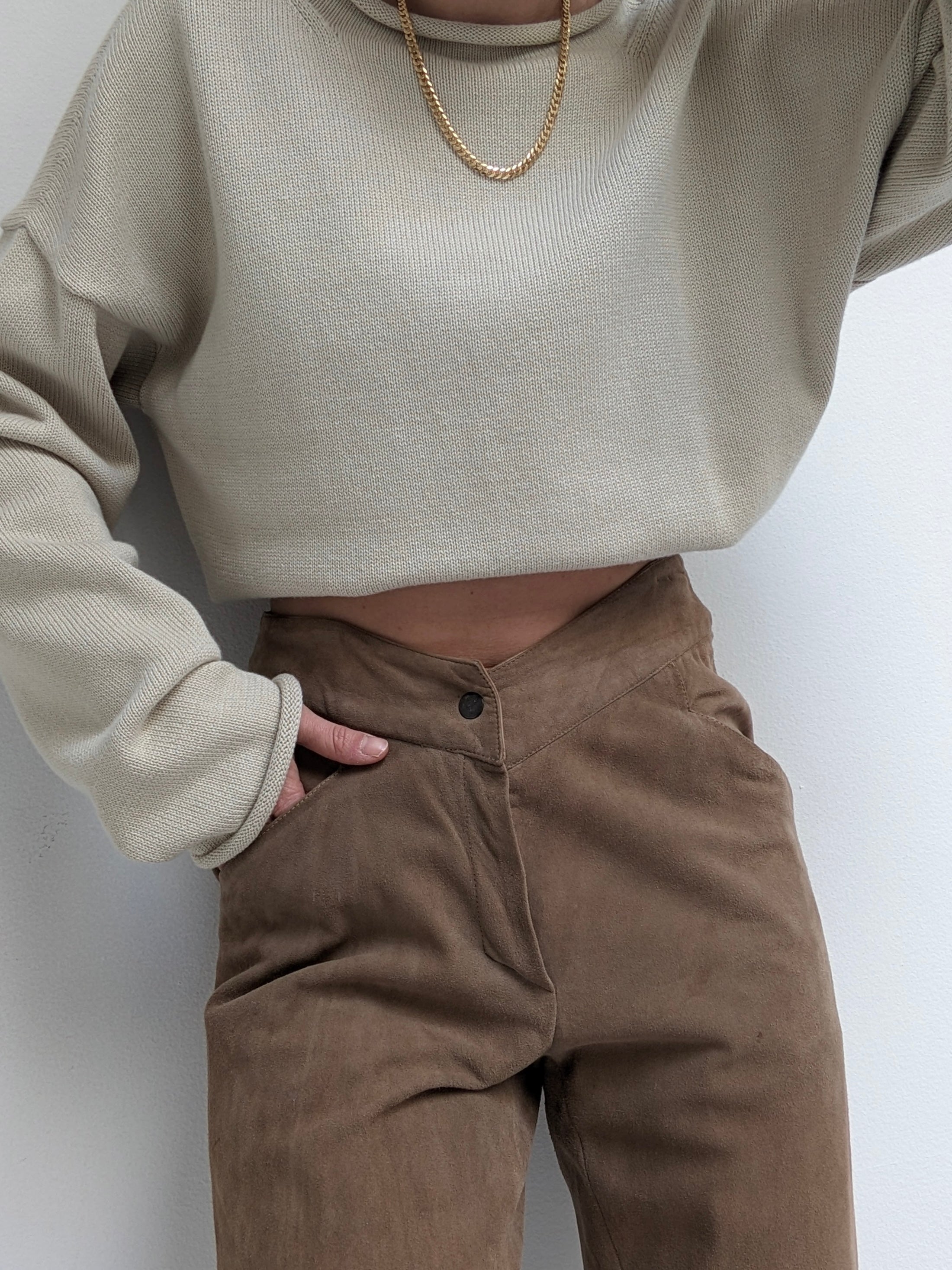 Rare Vintage Claude Montana Lamb Suede Pants