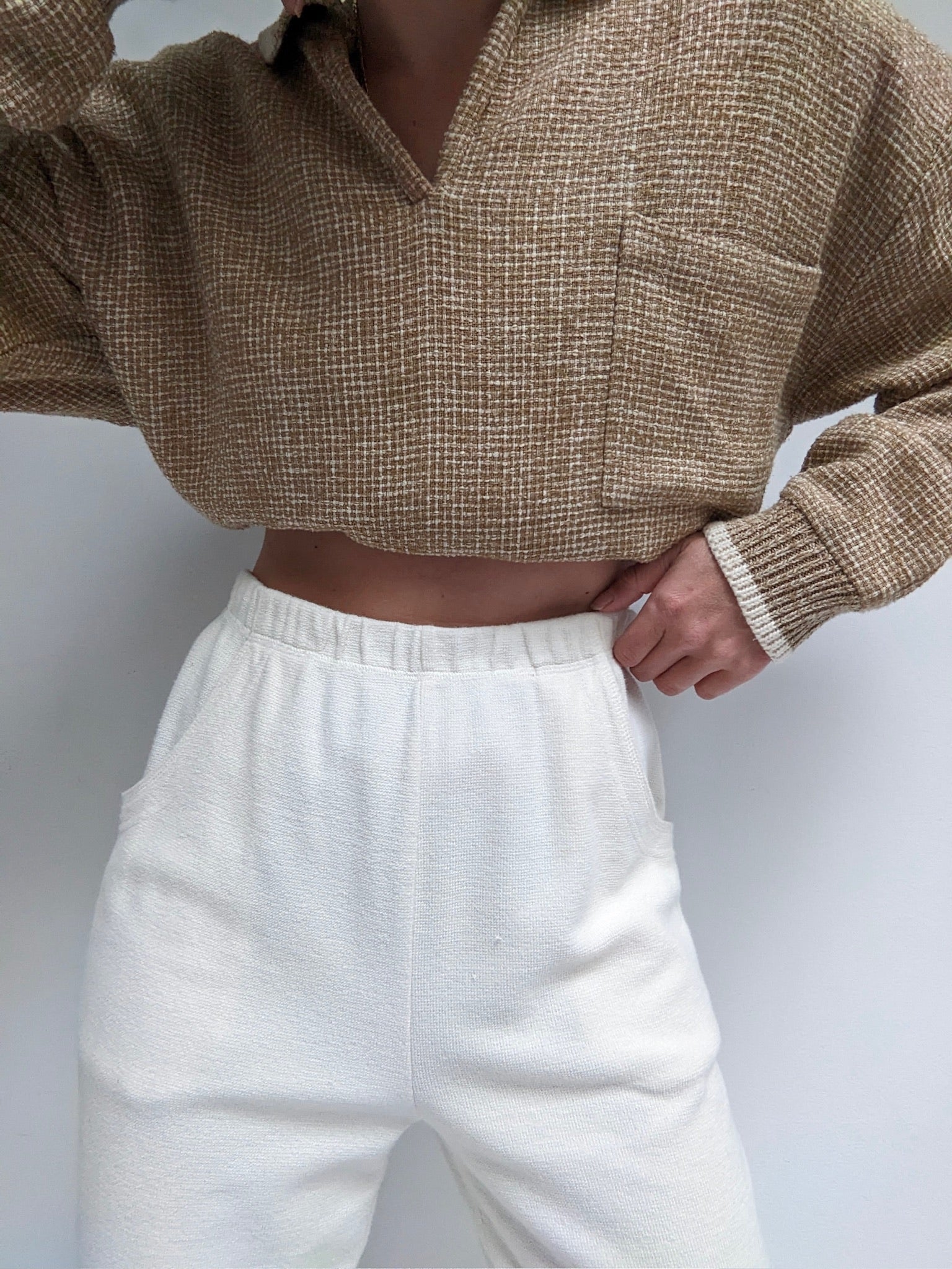 Vintage Cream Woven Leisure Pants