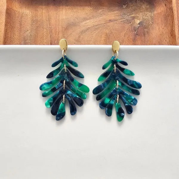 Slaiolai® Petite Palm Earrings - Dark Green