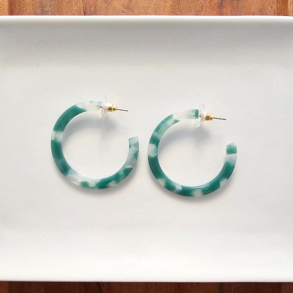 Camy Hoops - Jade Opal