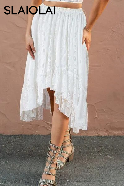 Lace High-Low Skirt