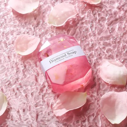 Soap Gem Soap Cleansing Bath Soap Essential Oil Soap Hand Gift Fragrance Gold Foil Diamond Handmade Soap-PawDear