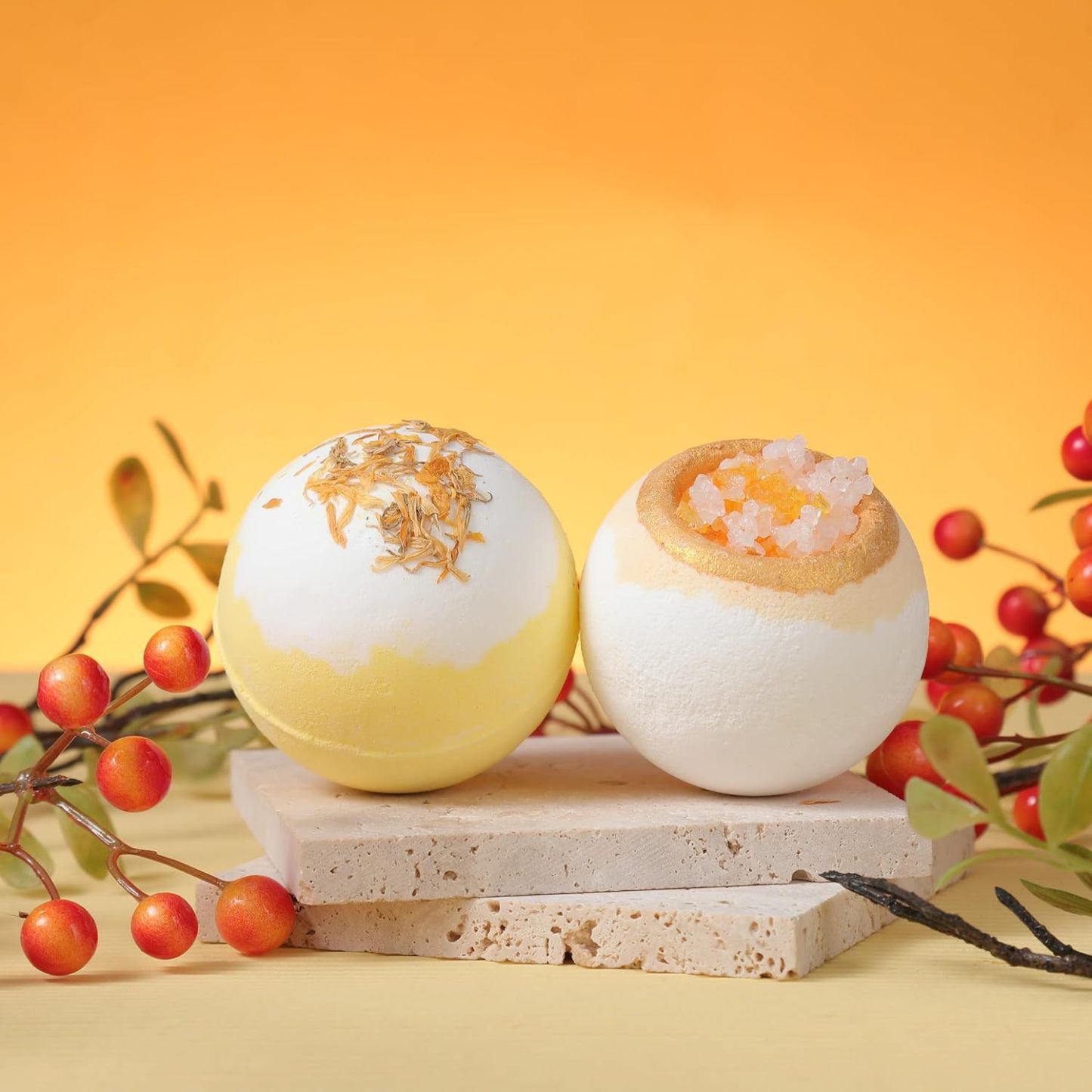 Bowl-Shaped Two-Color Sea Salt Explosion Ball 100g Bubble Essential Oil Bath Bomb Sea Salt Bath Salt Ball Explosion Bath Ball-PawDear