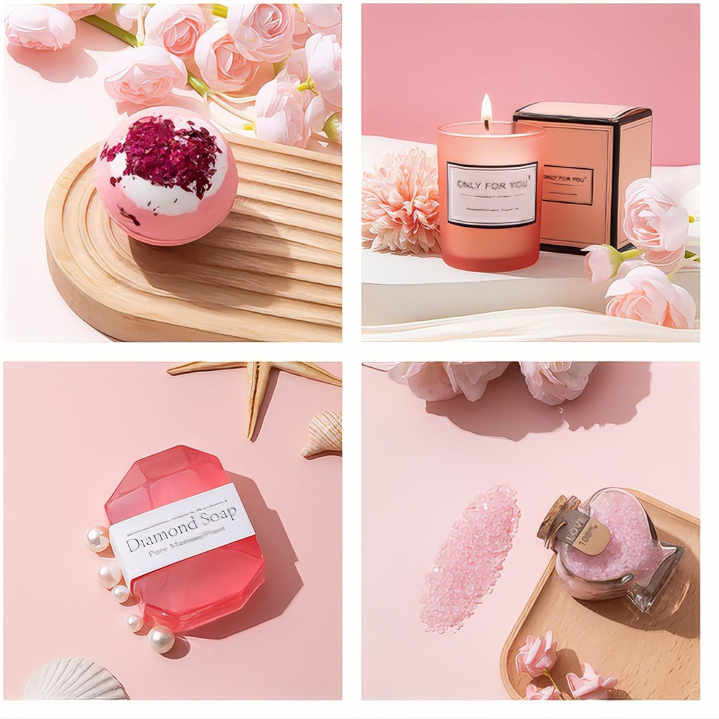 Aromatherapy Bath Himalayan Salt 90g Heart Glass Aromatherapy Amazon Gift Set Bath-PawDear