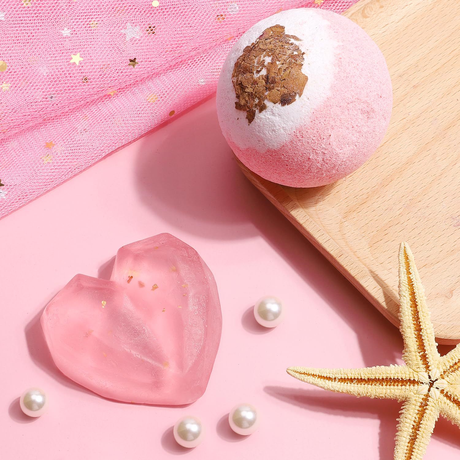 Love Handmade Soap Hand Gift Soap 24K Valentine's Day Gold Foil Soap 50G Wedding Bath Cleaning Love-PawDear