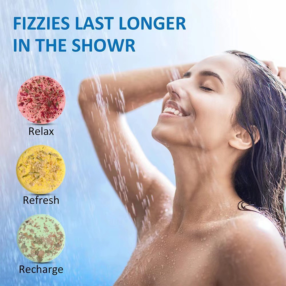 Aromatherapy Shower Piece Essential Oil Dried Flower Bath Piece Effervescent Tablets 30G Dried Flower Bath Salts Pieces Essential Oil Salt Fizzer-PawDear