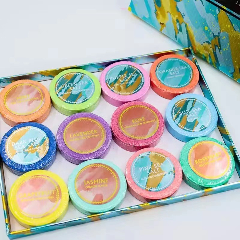 Aromatherapy Shower Piece Essential Oil Dried Flower Bath Piece Effervescent Tablets 30G Dried Flower Bath Salts Pieces Essential Oil Salt Fizzer-PawDear