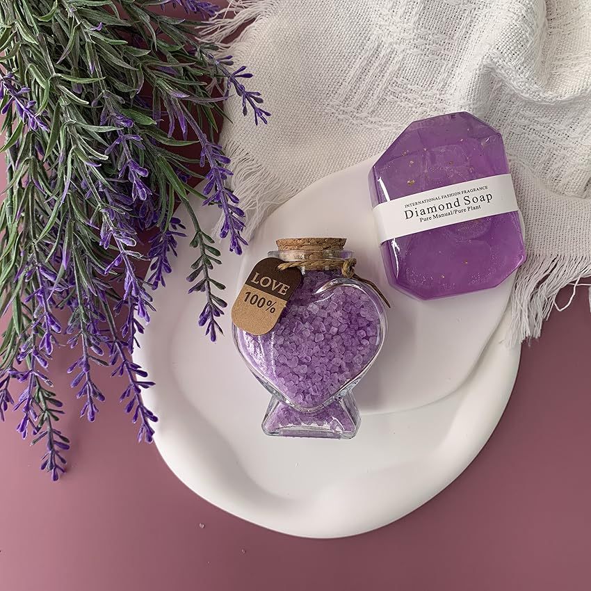 Aromatherapy Bath Himalayan Salt 90g Heart Glass Aromatherapy Amazon Gift Set Bath-PawDear