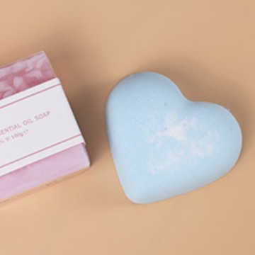 Love Heart Bath Salt 75G Heart-Shaped Loofah Dried Flower Bath Salt Peach Heart Explosion Aromatherapy Ball-PawDear