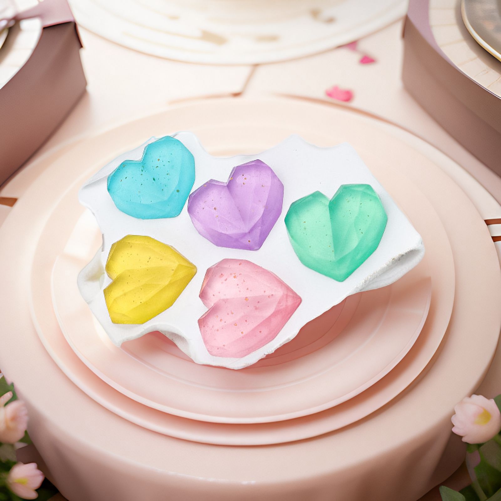 Love Handmade Soap Hand Gift Soap 24K Valentine's Day Gold Foil Soap 50G Wedding Bath Cleaning Love-PawDear