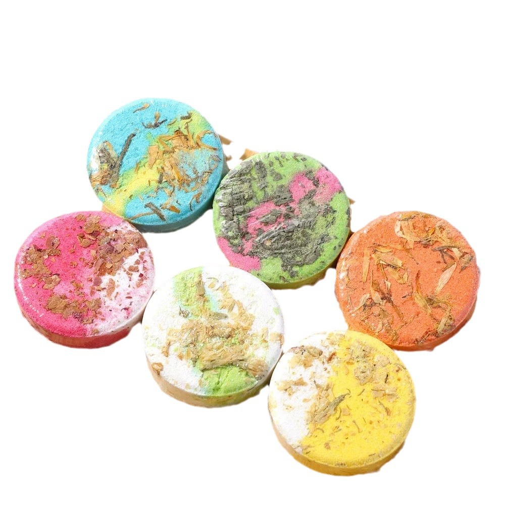 Gradient Color Aromatherapy Shower Tablets 40g Bath Tablets Home Essential Oil Bath Salt Tablets Bubble Explosion Bath Salt-PawDear