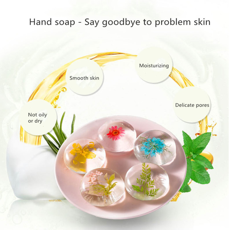 Small Yellow Chrysanthemum Amino Acid Handmade Soap SUNFLOWER Internet Celebrity Hand Gift Soap Transparent Petals Facial Soap 80G-PawDear