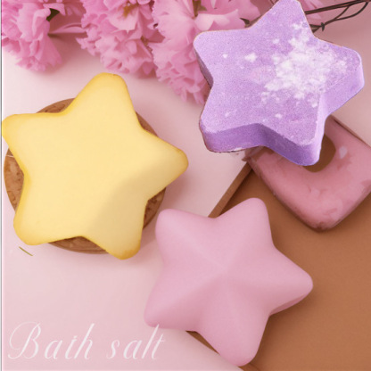 100g Five-Pointed Star Bath Bomb Mixed Color Explosive Salt Bubble Bath Salt Bath Ball Bath Bomb-PawDear