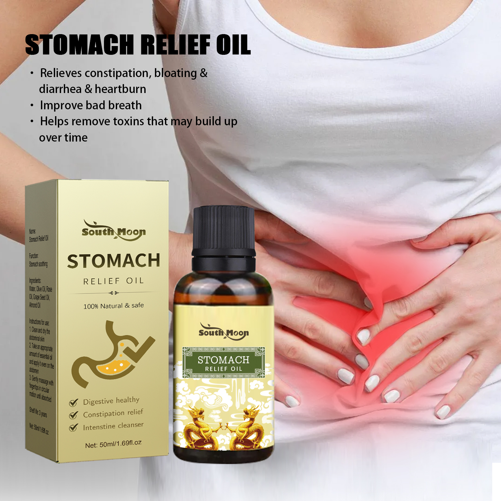 Pawdear Stomach Soothing Oil Clears stool and relieves gastrointestinal discomfort Massage care Firming slimming oil-PawDear