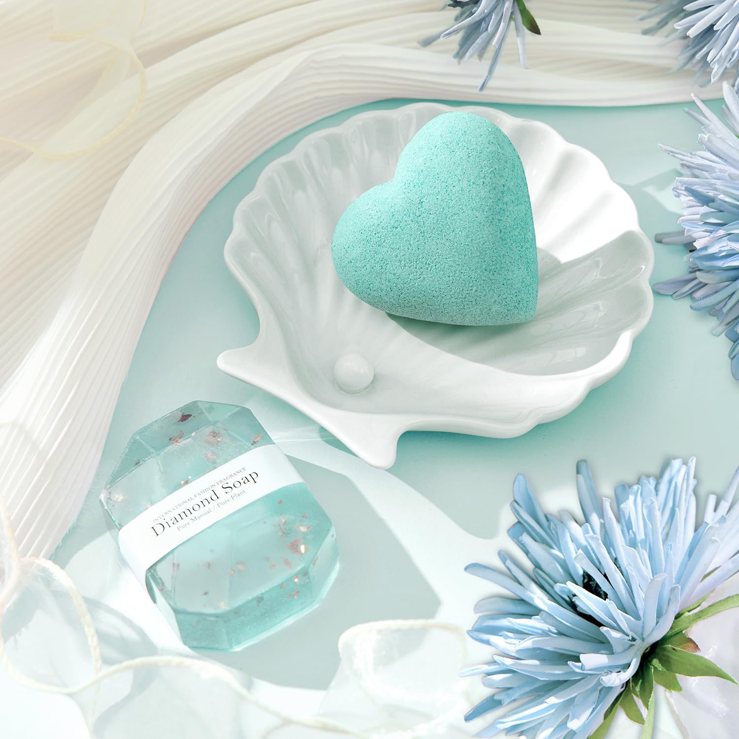 Soap Gem Soap Cleansing Bath Soap Essential Oil Soap Hand Gift Fragrance Gold Foil Diamond Handmade Soap-PawDear