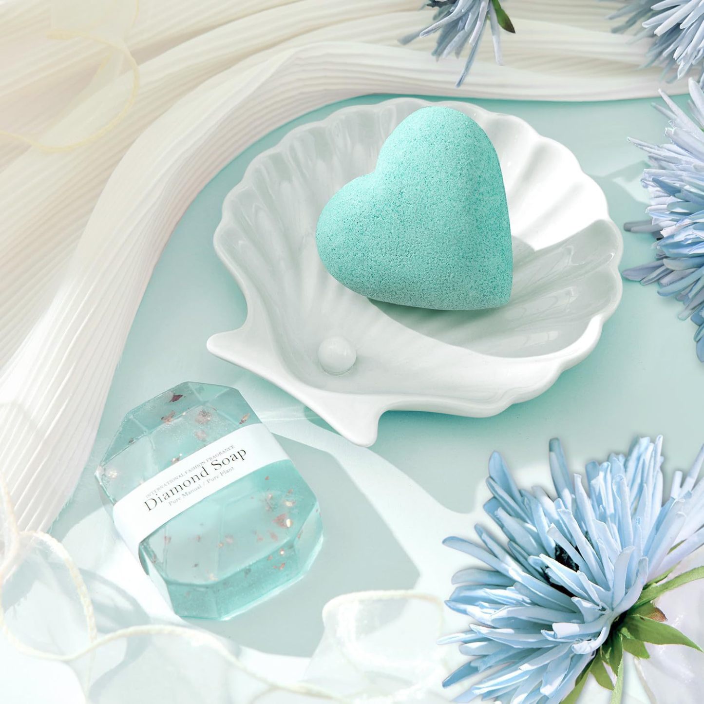 Soap Gem Soap Cleansing Bath Soap Essential Oil Soap Hand Gift Fragrance Gold Foil Diamond Handmade Soap-PawDear