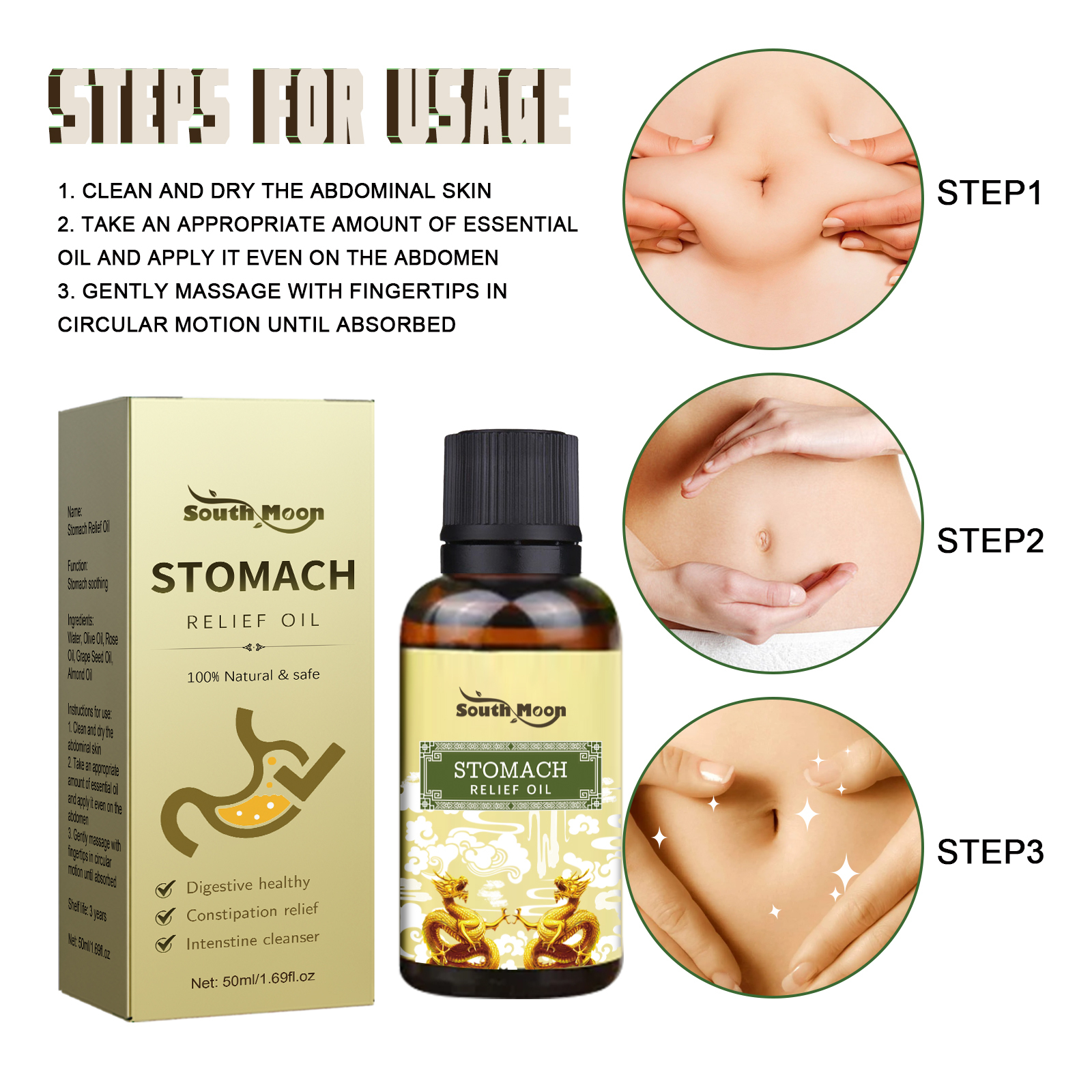 Pawdear Stomach Soothing Oil Clears stool and relieves gastrointestinal discomfort Massage care Firming slimming oil-PawDear