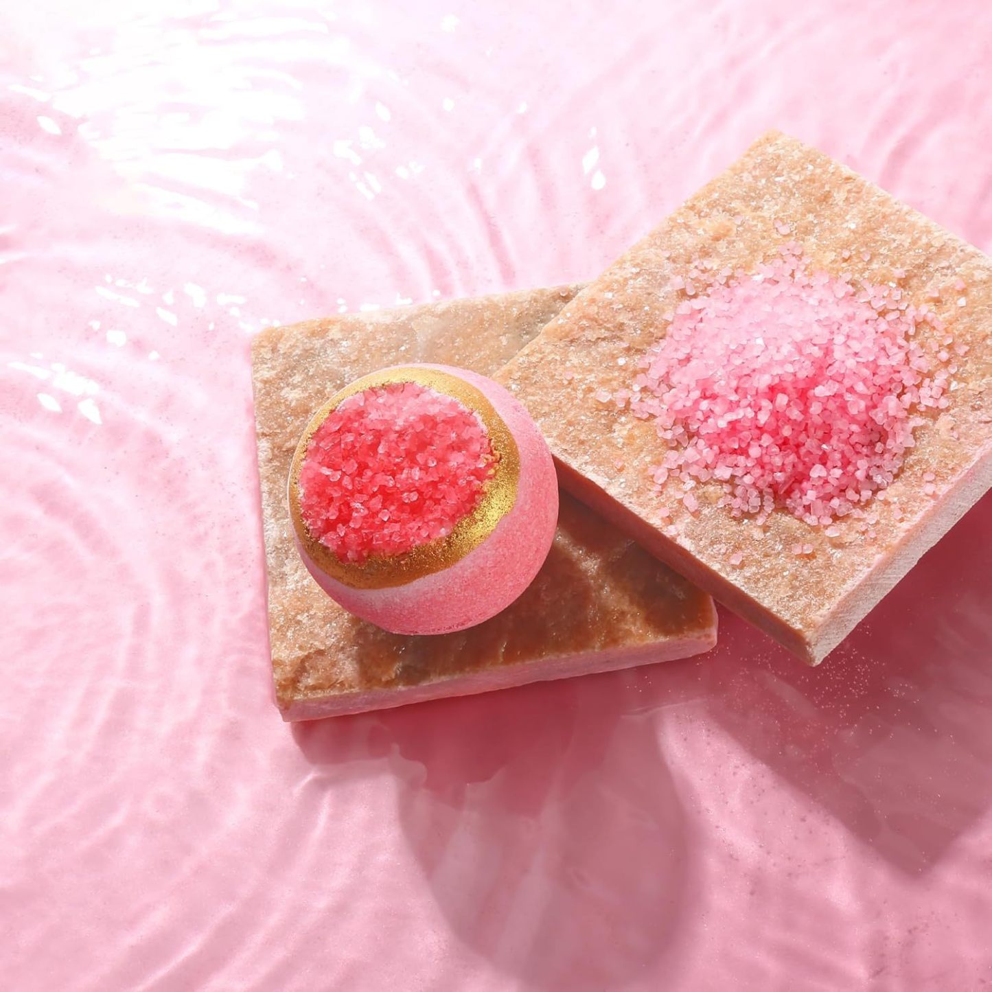 Bowl-Shaped Two-Color Sea Salt Explosion Ball 100g Bubble Essential Oil Bath Bomb Sea Salt Bath Salt Ball Explosion Bath Ball-PawDear