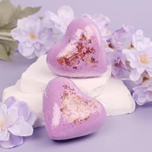 Love Heart Bath Salt 75G Heart-Shaped Loofah Dried Flower Bath Salt Peach Heart Explosion Aromatherapy Ball-PawDear