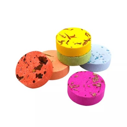 Aromatherapy Shower Piece Essential Oil Dried Flower Bath Piece Effervescent Tablets 30G Dried Flower Bath Salts Pieces Essential Oil Salt Fizzer-PawDear